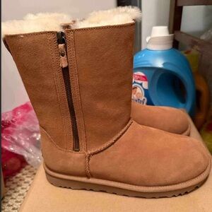 Tan Suede Shearling Boots ugg